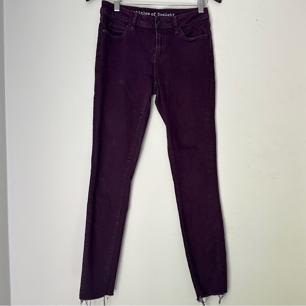 Articles of Society | Plum Skinny Frayed Hem | size 26